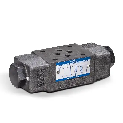 Podwójny modułowy zawór zwrotny sterowany Yuken MPW-01 – zdjęcie produktu od strony bocznej.