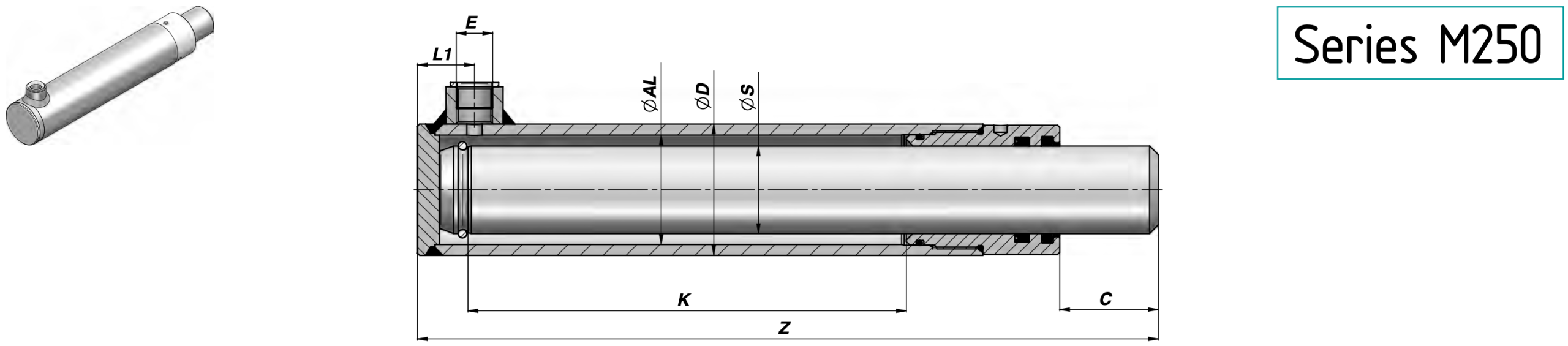Siłownik nurnikowy Contarini HT0 – solidny siłownik hydrauliczny do zastosowań wymagających dużych sił pchających w hydraulice siłowej.