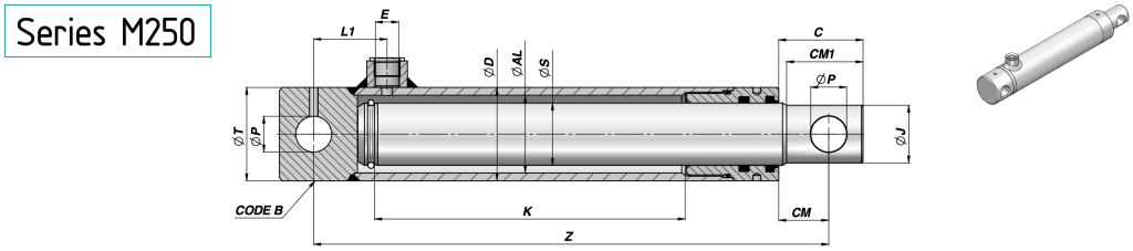 Siłownik nurnikowy Contarini HFRT o specjalistycznej konstrukcji, niezawodny w systemach hydrauliki przemysłowej.