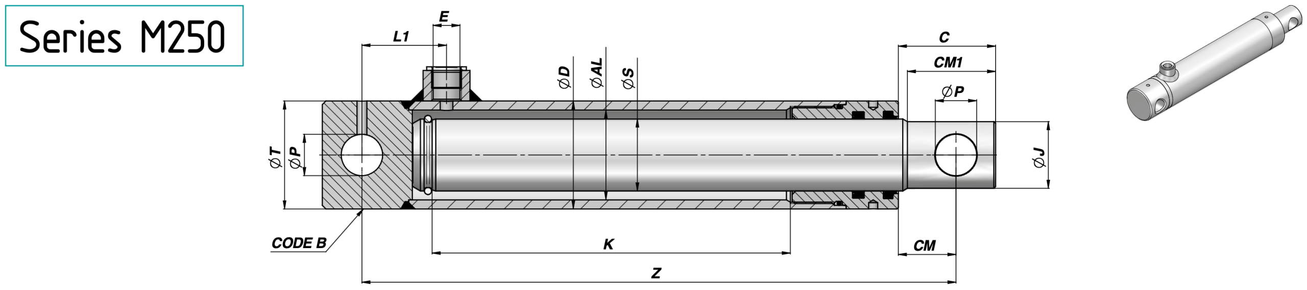 Siłownik nurnikowy Contarini HFRT o specjalistycznej konstrukcji, niezawodny w systemach hydrauliki przemysłowej.