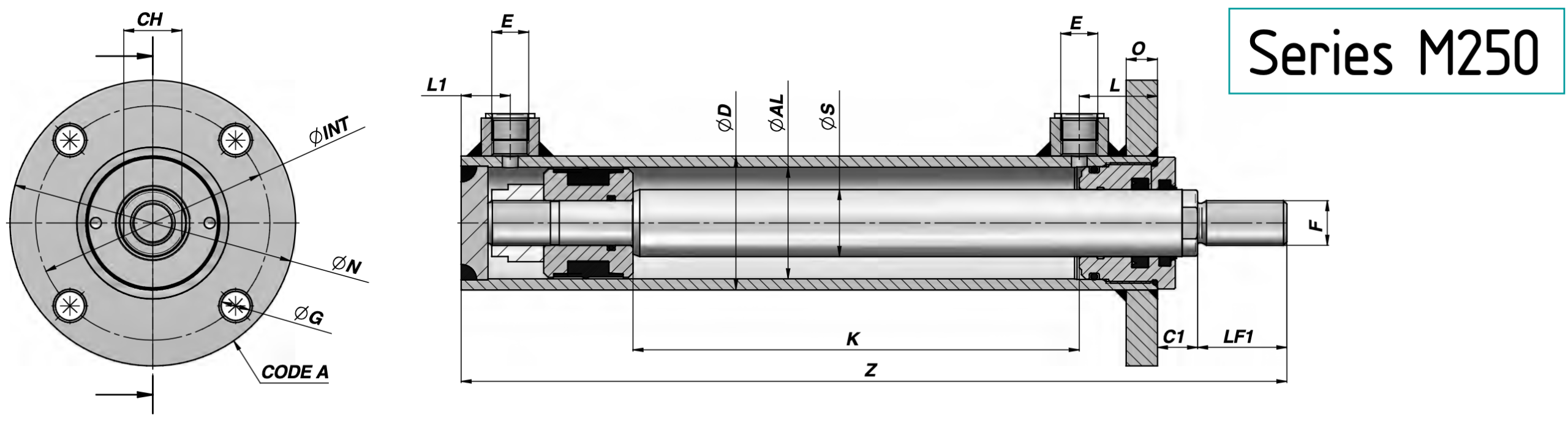 Siłownik hydrauliczny z kołnierzem Contarini HMF – solidne rozwiązanie do stabilnego mocowania w systemach hydraulicznych.