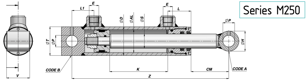 Wszechstronny siłownik dwustronnego działania Contarini HFR2S o kompaktowej konstrukcji do różnorodnych zastosowań hydraulicznych.