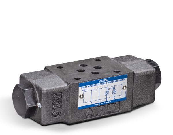 Zdjęcie produktu: podwójny zamek hydrauliczny Yuken MPW-01. Modułowy zawór zwrotny sterowany NG6 do obustronnej blokady siłownika.