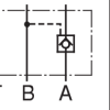 Symbol hydrauliczny zamka Yuken MPA-03 - schemat zaworu zwrotnego sterowanego na linii A dla rozmiaru NG10