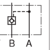 Symbol hydrauliczny zamka Yuken MPB-03 - schemat zaworu zwrotnego sterowanego na linii B dla rozmiaru NG10