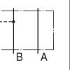 Symbol graficzny zaworu redukcyjnego Yuken MRB-03 do linii B - schemat ISO