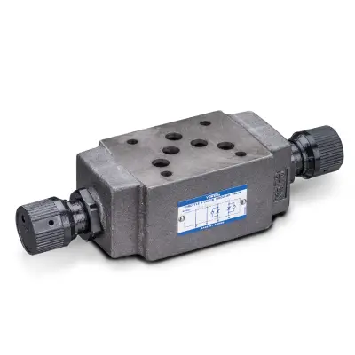 Podwójny zawór dławiąco-zwrotny Yuken MSW-03-X-70 NG10 z dwoma pokrętłami regulacyjnymi